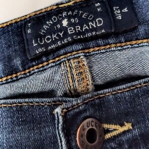 Lucky Brand Indigo Denim with Contrast Stitching Low Rise Charlie Skinny Retro